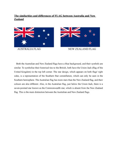 The Similarities And Differences Of Flag Between Australia And New