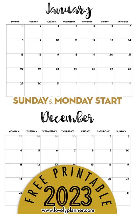 Monthly 2023 Printable Calendar Calendar Quickly 2023 Printable