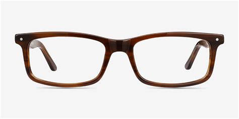 Mandi Rectangle Brown Striped Full Rim Eyeglasses Eyebuydirect