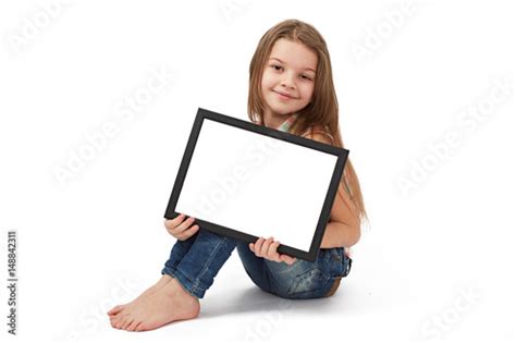 Cute Girl Holding A Blank Sign Photo Stock Adobe Stock