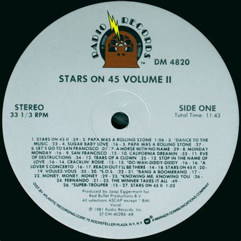 Stars On 45 Stars On 45 Volume Ii 1981 Vinyl Discogs