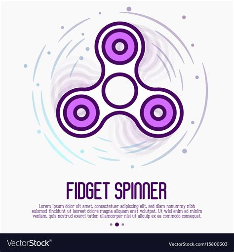 Thin Line Icon Of Rotating Fidget Spinner Vector Image