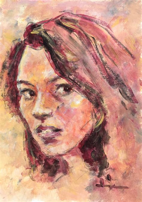 Portrait De Femme 2 Acrylic Painting By Dominique Dève Artfinder