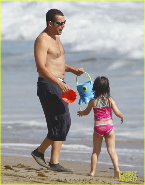 Adam Sandler Shirtless Beach Time With Sadie And Sunny Photo 2713508 Adam Sandler Celebrity