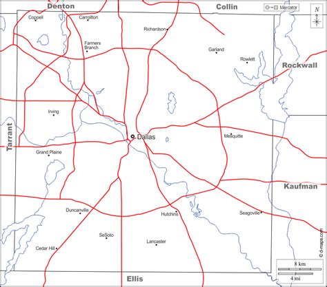 Mapa De Dallas Texas Con Nombres