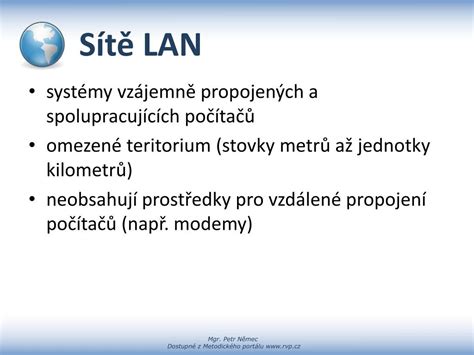 PPT POČÍTAČOVÉ SÍTĚ LAN I PowerPoint Presentation free download ID