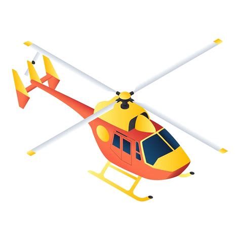 Premium Vector Rescue Helicopter Icon Isometric Of Rescue Helicopter