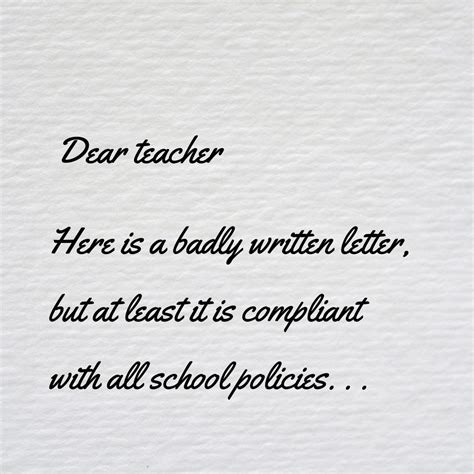 Informal Letter To Teacher Formal Letter