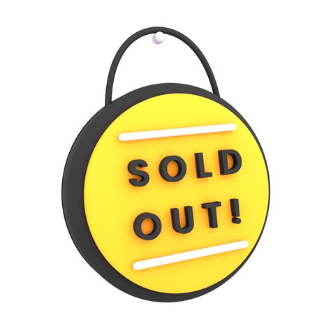 3d Sold Out Sign On The Window Icon E Commerce Illustration 9590445 Png