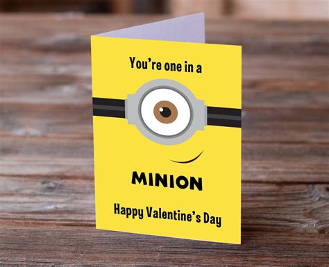 Minions Despicable Me Valentines Day Card Minions Valentine Card