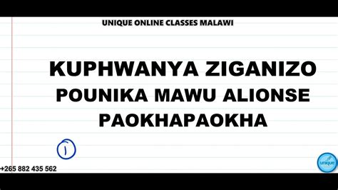 Chichewa Grammar Kuphwanya Ziganizo Pounika Mawu Aliwonse
