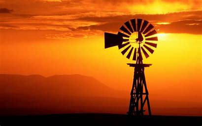 Sunset Silhouette Windmills Usa Windmill Wallpapers Backgrounds