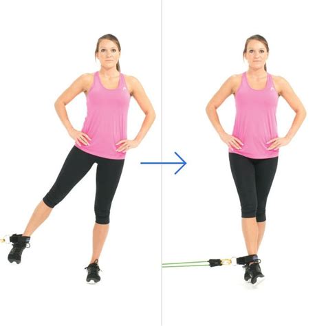 Standing Leg Adduction With Bands Inner Thigh Muscle Band Workout