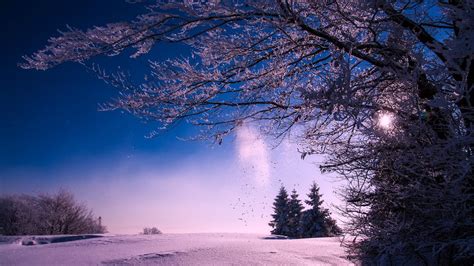 1920x1080 Winter Snow Sunset Dusk Sky Clouds Landscape Laptop Full Hd
