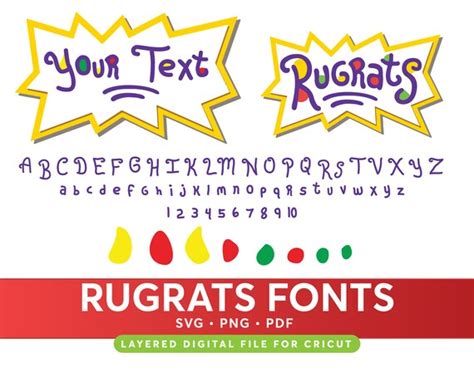 Rugrats Logo And Alphabet SVG Layered Svg Pdf Png Cricut Etsy