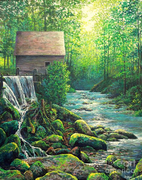 Gatlinburg Tenessee Mill Painting By Lou Ann Bagnall Fine Art America