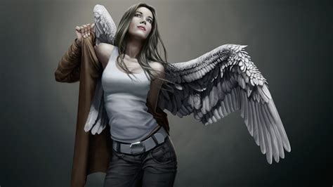 Female Fallen Angel Black Wings