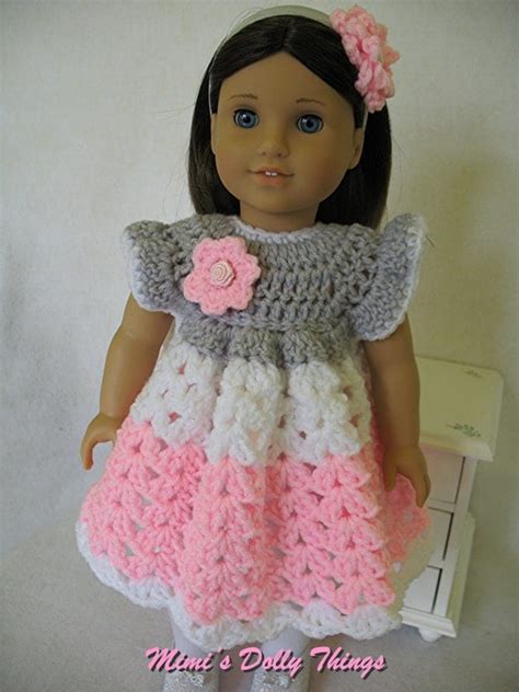 Toys Crochet Dress For 18 Inch Ag American Girl Doll Orange Yellow