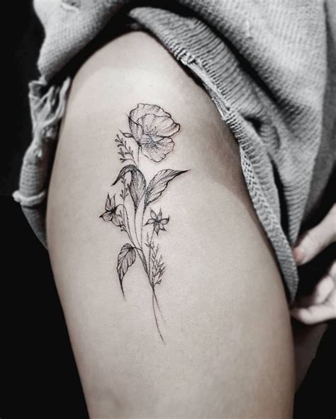 Thigh Floral Tattoo Flower Thigh Tattoos Tattoos For Women Tattoos