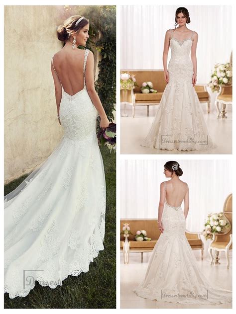 Beading Straps Sweetheart Fit And Flare Lace Wedding Dresses With Low Back 2447976 Weddbook