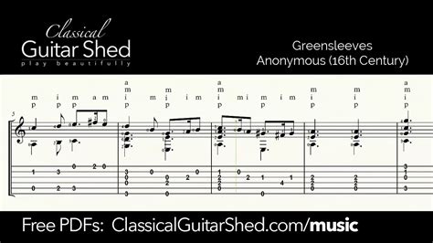 Written for intermediate or intermediate advanced players, comprises pdf sheet music files with audio midi and mp3 files plus. Greensleeves - Free sheet music and TABS for classical ...