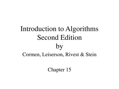 Introduction To Algorithms Second Edition By Ppt Download