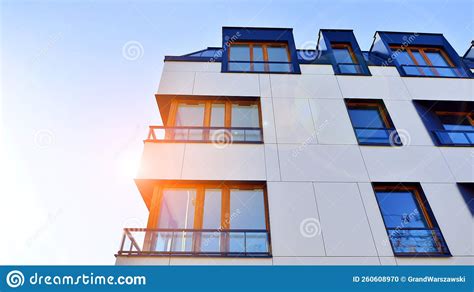 New Apartment Building On A Sunny Day Modern Residential Architecture