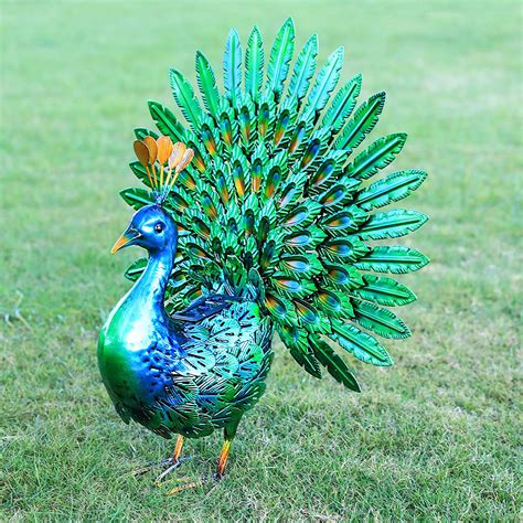 Amazon.com : Kircust Peacock Garden Sculptures and Statues, Metal Yard ...