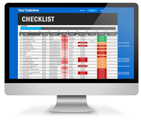 Trade Show Checklist Planning Template Excel Template