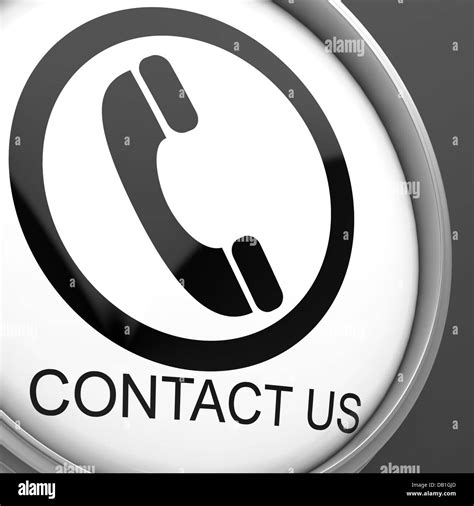 Contact Us Button Showing Customer Service Stock Photo Alamy
