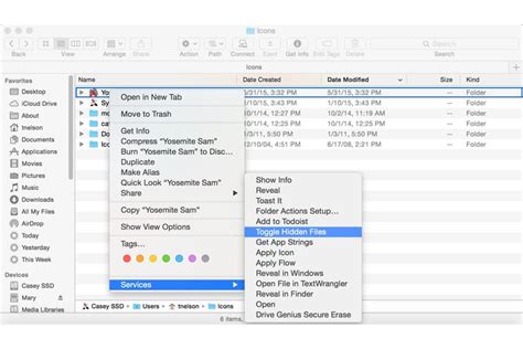 Create A Menu Item To Hide And Show Hidden Files In Os X