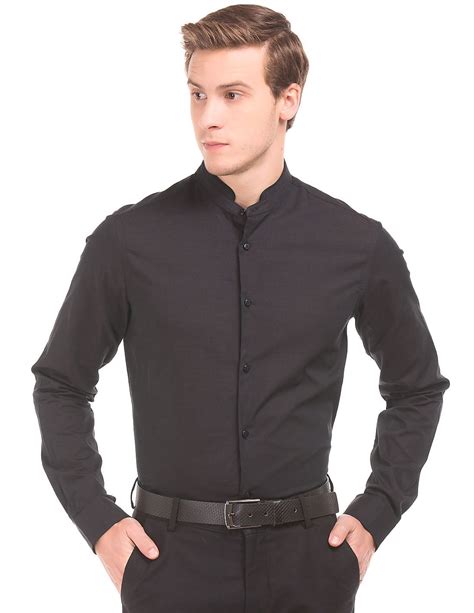 Buy Arrow Newyork Slim Fit Mandarin Collar Shirt