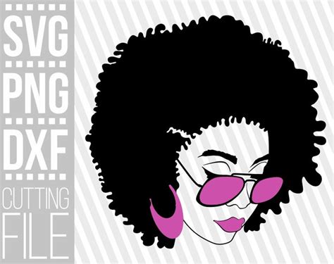 Black Woman With Glasses Svg Afro Hair Afro Woman Svg Black Etsy