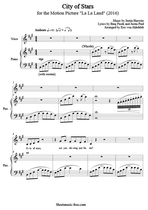 City Of Stars Sheet Music La La Land Piano Sheet Music ♪ Smf