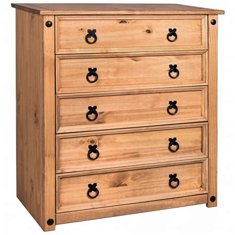 Marton 5 Drawer Chest Of Drawers Bedroom Furniture Wood Furniture