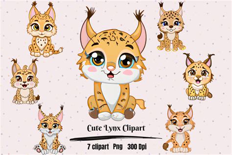 Cute Kawaii Lynx Clipart Graphic By Hamees Store · Creative Fabrica