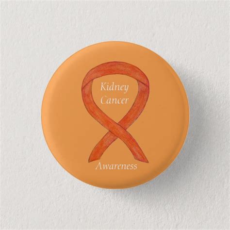 Kidney Cancer Awareness Ribbon Custom Pin