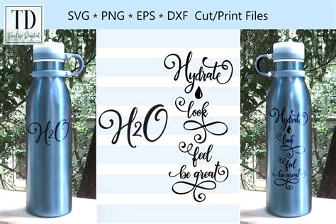 Drink Water Reminder H2o 1 Hydrate A Water Bottle Svg
