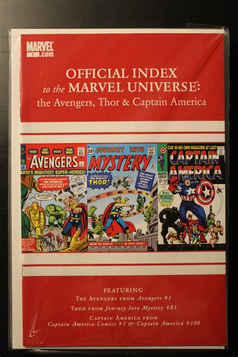 Avengers Thor And Captain America Official Index To The Marvel Universe