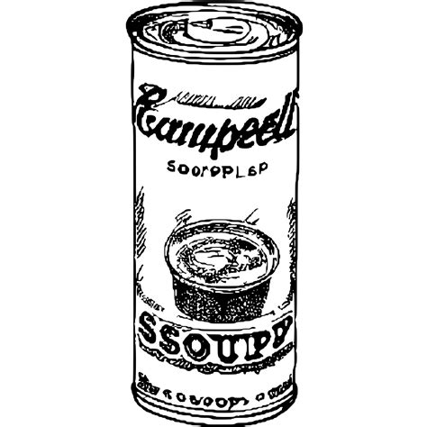 Campbells Soup Can Coloring Page · Creative Fabrica