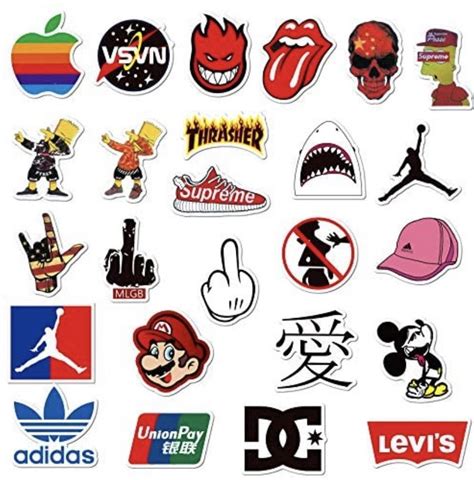 100 pcs Stickers Cool Skateboard Fashion Brand Stickers | Etsy
