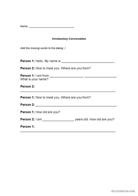 Introductions English Esl Worksheets Pdf And Doc