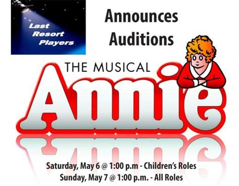 Annie The Musical Auditions Florence Event Center
