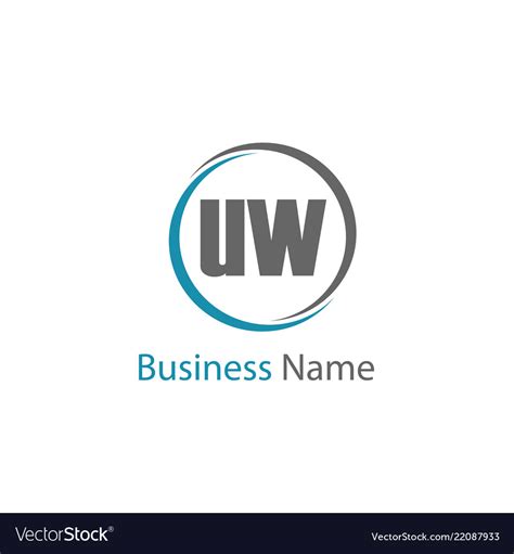 Initial Letter Uw Logo Template Design Royalty Free Vector