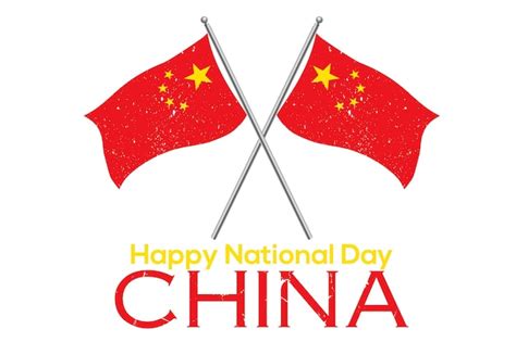 Feliz Dia Nacional Da China 1º De Outubro Bandeira Da China Vetor