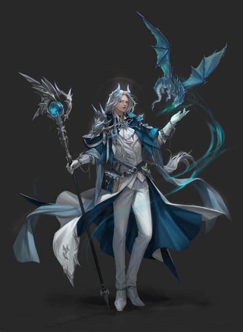 Artstation Dragon Wizard Shumolly Fantasy Character Art Male
