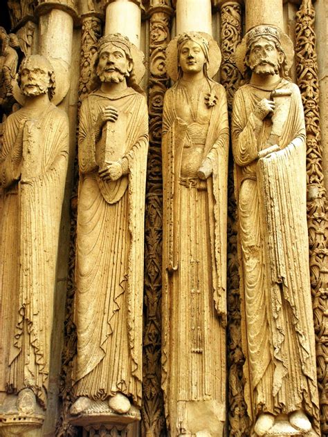 Chartres Cathedral 1130 1160 Sculptures On The Exterior Of The