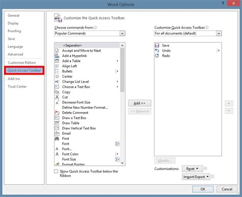 How To Add Document Location To The Office 2013 Quick Access Toolbar