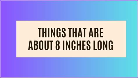 Things That Are 8 Inches Long 13 Common Things Measuring Troop