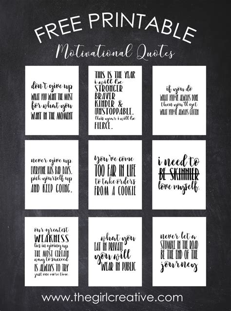 25 best free printable blog planners Free Printable Motivational Quotes - The Girl Creative ...